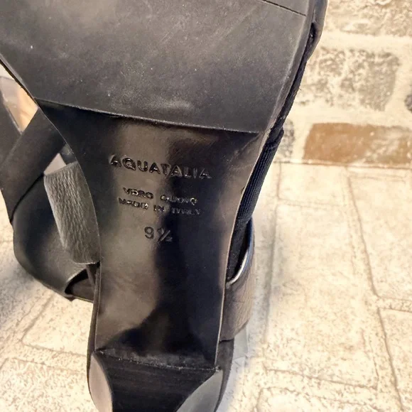 AQUATALIA BRENNAN OPEN TOE
SANDAL 9.5 black Strappy heels - Picture 5 of 9